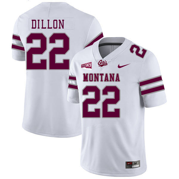 Montana Grizzlies #22 Terry Dillon College Football Jerseys Stitched Sale-White